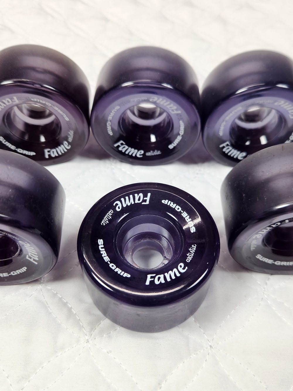Sure-Grip Fame Translucent Purple Roller Skate Wheels Set of 8